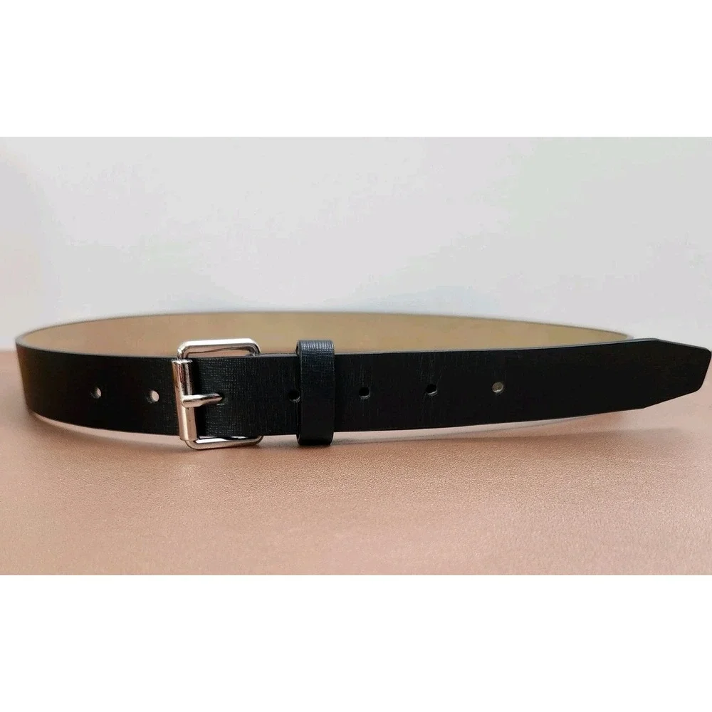 Steve Madden Mens Dress Casual Every Day Leather Belt Black Size